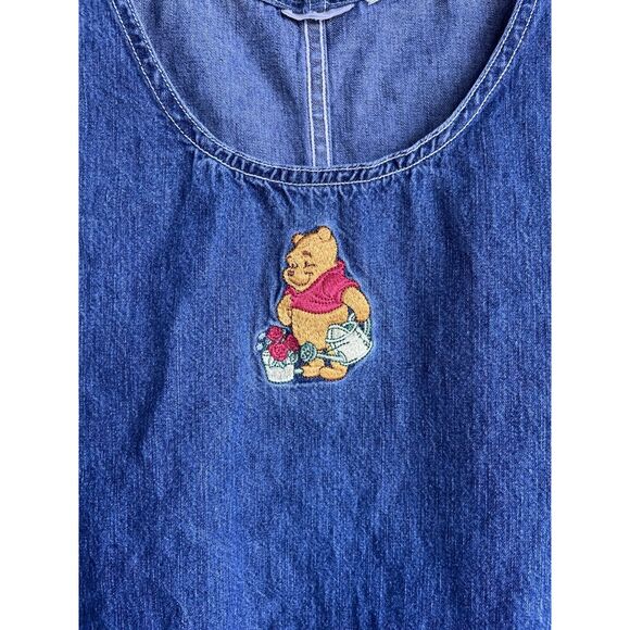 Vintage Disney Winnie The Pooh Denim Apron Dress - Large - Blue - Picture 3 of 6